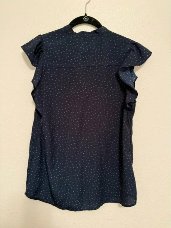 Size M Abercrombie & Fitch Navy Floral Dot Shirt - Picture 2 of 4